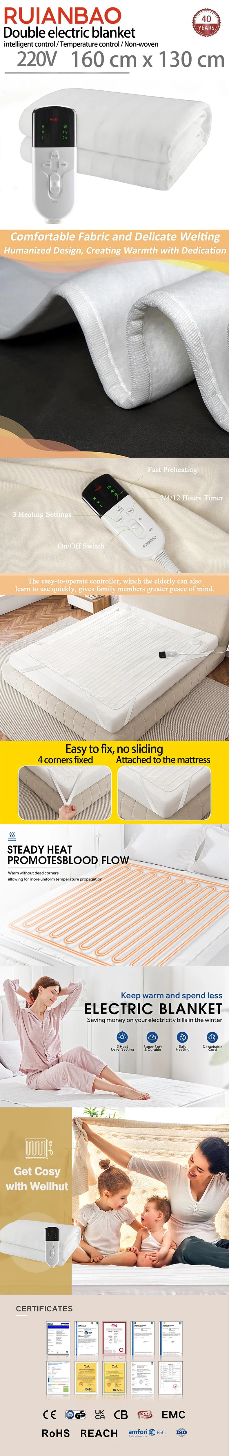 Electric Heated Blanket Queen Size